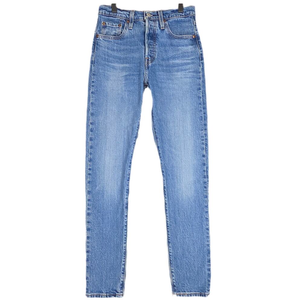 LEVI’S PREMIUM 501 S SKINNY – WOMEN’S W25 L30 – BLUE DENIM WASH – VINTAGE STYLE